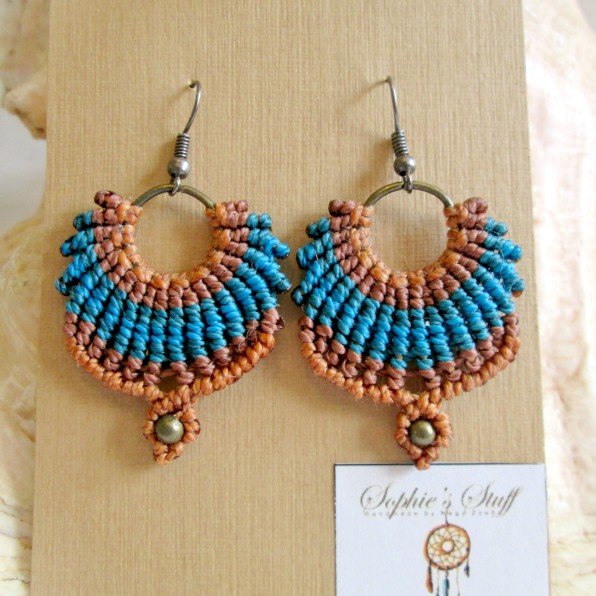 blue-brown macrame earrings4