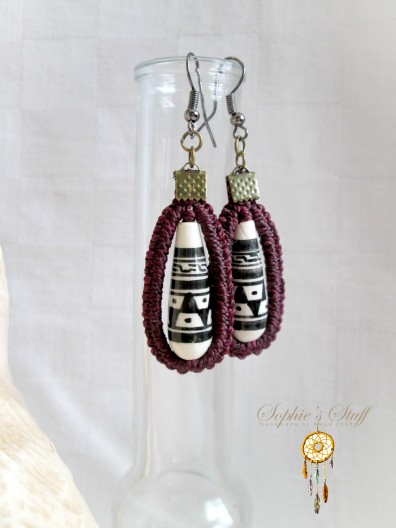 red tribal earrings2